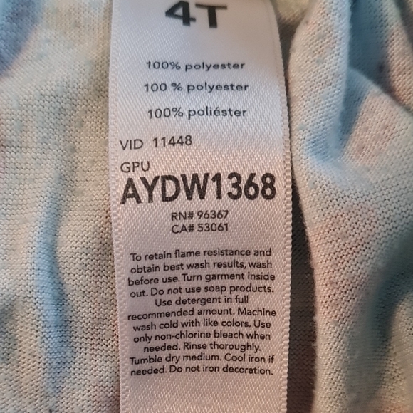 5/$20. OshKosh B'gosh Blue Mermaid Pajamas, good used condition,  Sz 4T - Picture 5 of 5